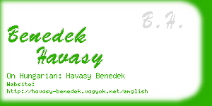 benedek havasy business card